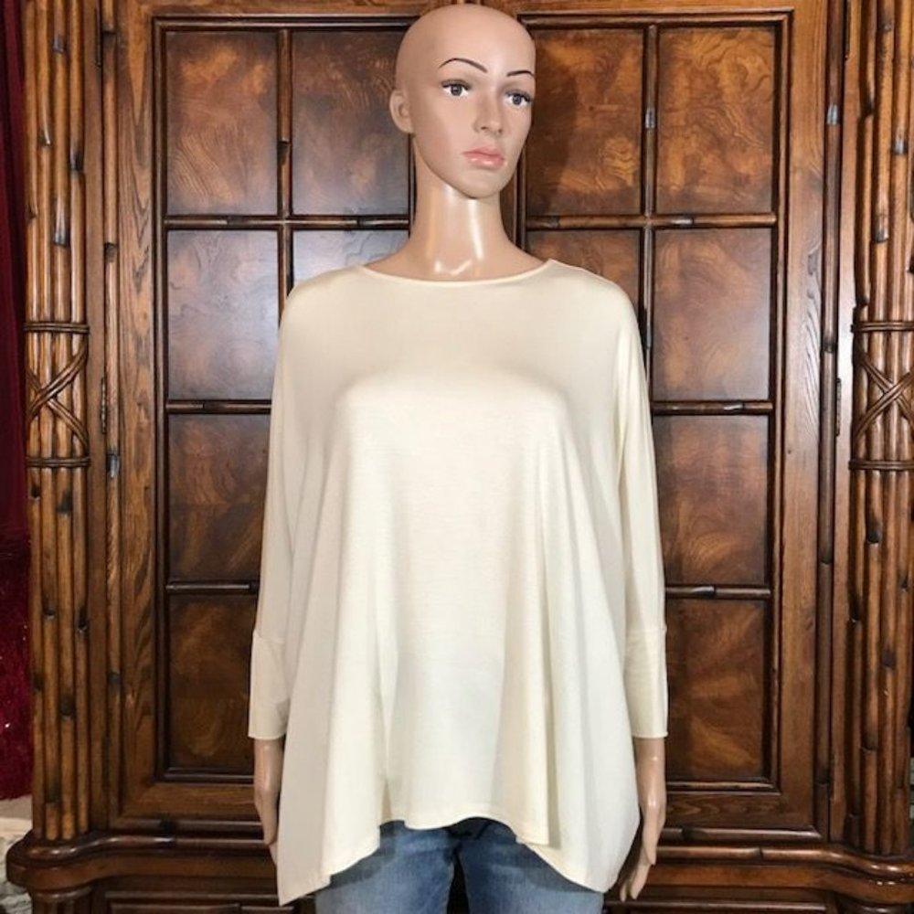 Marla Wynne Winter White Boxy Bateau Neck Top